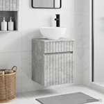vidaXL Meuble de lavabo mural Gris béton 39 x 41 x 64 5 cm