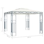Vidaxl tonnelle avec guirlande lumineuse à led 300x300 cm crème