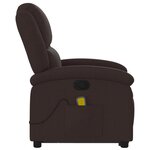 vidaXL Fauteuil inclinable de massage Marron foncé Tissu