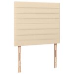 vidaXL Sommier à lattes de lit matelas et LED crème 120x190 cm tissu