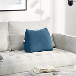 vidaXL Coussin de Dos Bleu 45 x 20 x 35 cm Tissu en velours côtelé