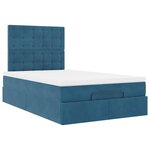 vidaXL Cadre de lit ottoman avec matelas bleu foncé 120x200 cm velours