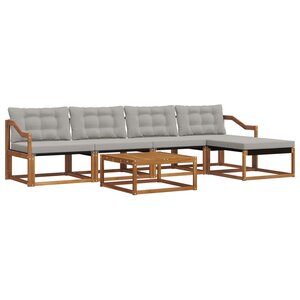 vidaXL Ensemble de canapés d'extérieur 6 Pièces Gris Naturel et Clair