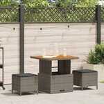 vidaXL Ensemble de salle à manger pour jardin 3 Pièces Gris Poly rotin