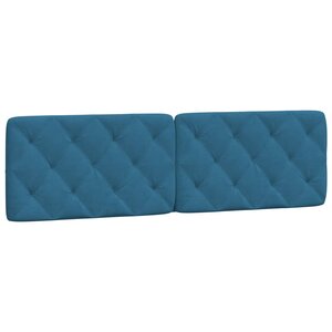 vidaXL Coussin de tête de lit bleu 180 cm velours