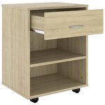 vidaXL Armoire à roulettes Chêne sonoma 46x36x59 cm Bois d’ingénierie