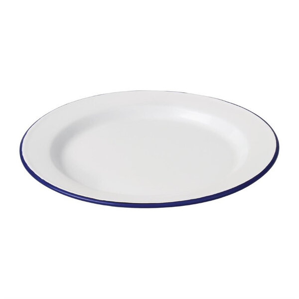 Assiette plate acier émaillé - 300 mm - lot de 6 - olympia -  - acier émaillé