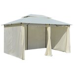 vidaXL Tonnelle avec rideaux 4 x 3 m Blanc