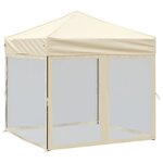 vidaXL Tente de réception pliable avec parois Crème 2x2 m