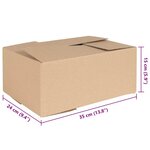 vidaXL Boîte Pliable 50 Pièces Marron 35 x 24 x 15 cm Carton