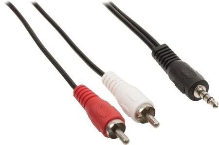 Cable Audio Jack 3"1/2 vers 2 x RCA 1m