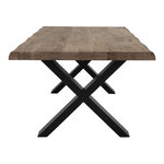 Table basse en chêne fumé avec bord ondulé 70 x 120 x 50 cm