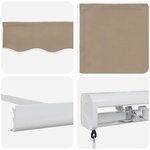 vidaXL Auvent Rétractable Beige 350 x 250 cm Tissu  Métal