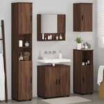 vidaXL Ensemble de mobilier de salle de bain 5 Pièces Chêne marron