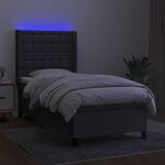 vidaXL Sommier à lattes de lit matelas LED Gris foncé 100x200 cm Tissu