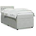 vidaXL Sommier à lattes de lit et matelas Gris clair 80x200 cm Velours