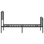 vidaXL Cadre de lit métal sans matelas avec pied de lit noir 75x190 cm