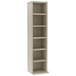 vidaXL Armoire à CD Chêne sonoma 21x20x88 cm Bois d'ingénierie