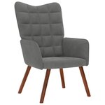 vidaXL Chaise de relaxation Gris foncé Velours