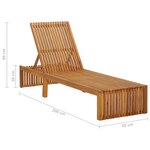 vidaXL Chaise longue avec coussin Bois d'acacia solide