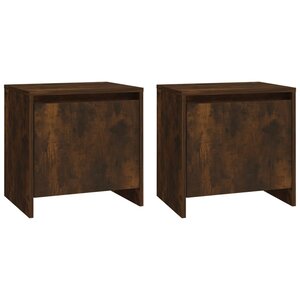 vidaXL Tables de chevet 2 Pièces chêne fumé 45x34x44 5 cm bois ingénierie