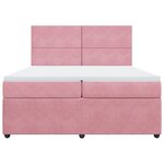 vidaXL Sommier à lattes de lit avec matelas Rose 200x200 cm Velours