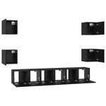 vidaXL Ensemble meuble TV 7 Pièces Chêne noir Moyen 180 x 30 x 30 cm