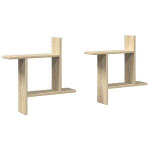 vidaXL Étagères murales 2Pièces chêne sonoma 50x12x50cm bois d'ingénierie
