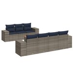 vidaXL Salon de jardin 8 Pièces avec coussins gris résine tressée