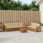 vidaXL Ensembles de canapés avec coussin 8 Pièces Bois d'Acacia Massif