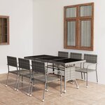 vidaXL Ensemble à Manger de jardin 7Pièces Résine tressée Anthracite gris