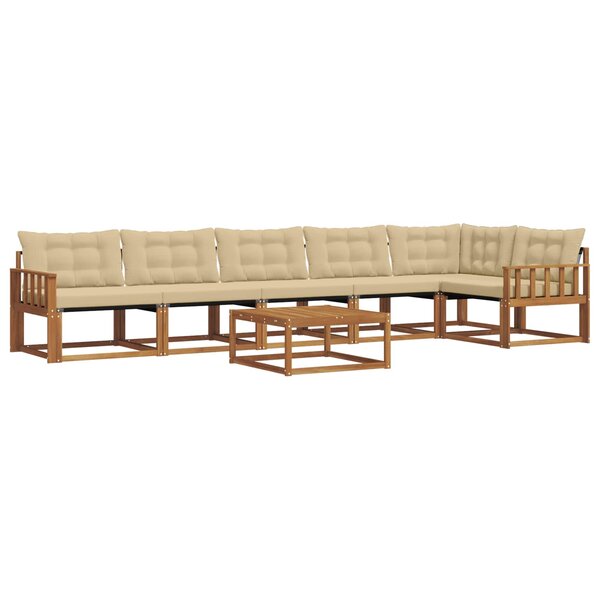 vidaXL Ensemble de canapés d'extérieur 7 Pièces Naturel et Beige