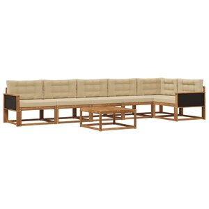 vidaXL Ensemble de canapés d'extérieur 7 Pièces Naturel et Beige