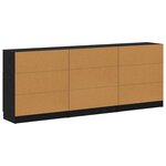 vidaXL Buffet 3 Pièces Chêne noir 60 x 30 x 70 cm Bois d'ingénierie