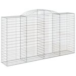 vidaXL Panier de gabions arqué 300x50x160/180 cm Fer galvanisé