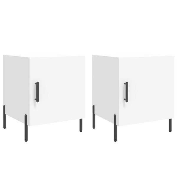 vidaXL Tables de chevet 2 Pièces blanc 40x40x50 cm bois d’ingénierie
