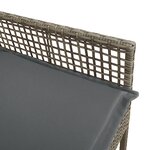 Chaises de jardin vidaXL 2 Pièces avec coussins gris en poly rattan