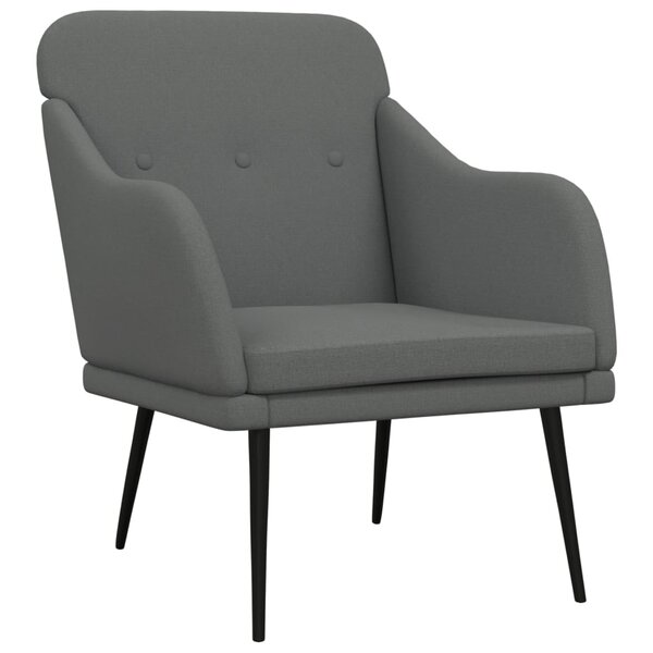 vidaXL Fauteuil Gris foncé 63x76x80 cm Tissu