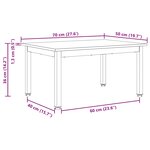 vidaXL Table basse Naturel 60 x 50 x 36 cm Bois de pin massif
