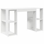 vidaXL Bureau avec étagère Blanc 130 x 50.5 x 75 cm Bois d'ingénierie