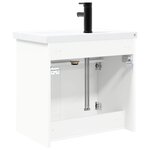vidaXL Meuble de salle de bain avec robinet Blanc 61 x 40 x 74 5 cm
