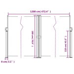 vidaXL Auvent latéral rétractable Crème 180x1200 cm