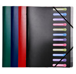 Trieur PP 5/10e opaque 12Comp. Ass. x 10 EXACOMPTA