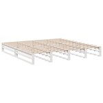 vidaXL Lit bibliothèque sans matelas blanc 200x200 cm bois pin massif
