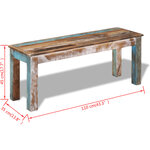 Banc banquette 110 x 35 x 45 cm bois de récupération massif 02_0011017