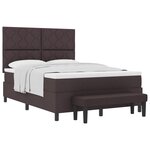 vidaXL Lit à ressorts avec matelas Marron foncé 160 x 200 cm tissu