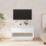 vidaXL Meuble TV Blanc brillant 70x41x44 cm Aggloméré