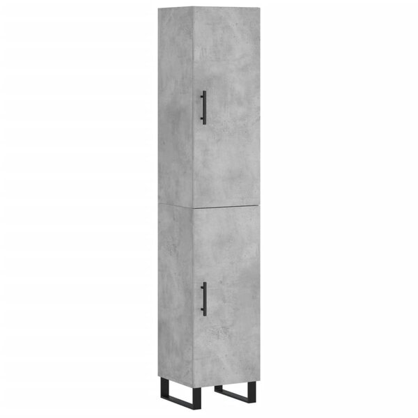 vidaXL Buffet haut Gris béton 34 5x34x180 cm Bois d'ingénierie