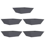 vidaXL Jardinières en acier  5 pièces  anthracite  50x50x15 cm
