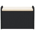 vidaXL Banc de rangement avec coussin noir 80x51x52 cm résine tressée